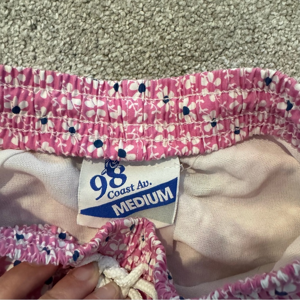 Kids Pink Floral Swim Trunks 98 coast ave daisy print blue white medium - Picture 5 of 5